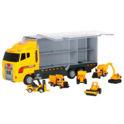 Camion transportor TIR launcher + mașini metalice excavatoare