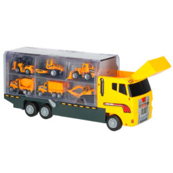 Camion transportor TIR launcher + mașini metalice excavatoare
