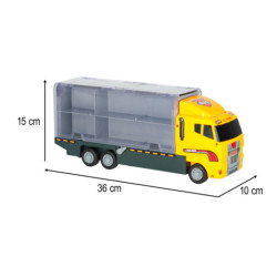 Camion transportor TIR launcher + mașini metalice excavatoare