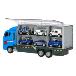 Transportor TIR launcher + mașini metalice de poliție