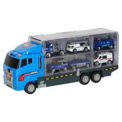 Transportor TIR launcher + mașini metalice de poliție