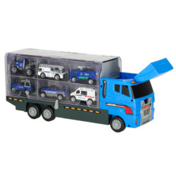 Transportor TIR launcher + mașini metalice de poliție