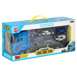 Transportor TIR launcher + mașini metalice de poliție