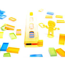 Locomotivă Tren Puzzle domino tren roșu