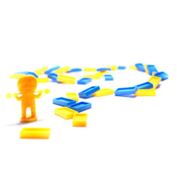 Locomotivă Tren Puzzle domino tren roșu