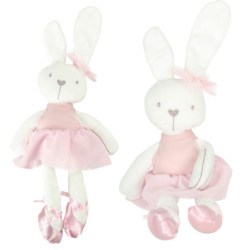 Mascotă din pluș iepure în rochie roz 42cm