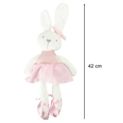 Mascotă din pluș iepure în rochie roz 42cm