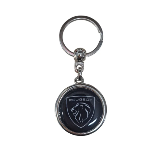 Breloc Peugeot logo nou rotund negru