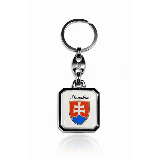 Breloc Slovakia pătrat alb