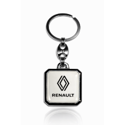 Breloc din răşină Renault logo nou pătrat alb