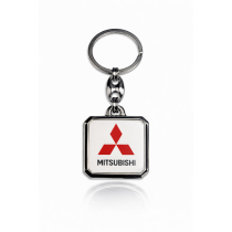 Breloc Mitsubishi pătrat alb