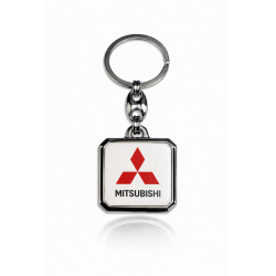 Breloc Mitsubishi pătrat alb