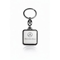 Breloc din rasini Mercedes pătrat alb