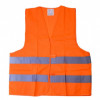 Conform standardului STN EN 471. Două benzi reflectorizante pe toată circumferința, închidere cu bandă autoadezivă. Dimensiune universală, culoare portocalie.