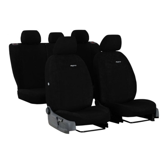 Poťahy pre FIAT SCUDO 2+1 II (2007-2016) Elegance (velour-velour) čierna (vyp)