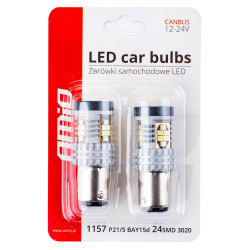 Becuri LED CANBUS 3020 24SMD 1157 BAY15D P21/5W Alb 12V/24V