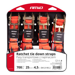 Chingi de fixare cu clichet 700kg 25mm 4,5m 4buc BELT-03