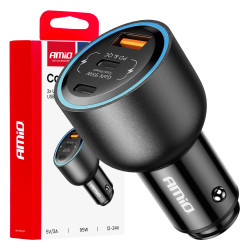 Nabíjačka do auta 2x USB C port + USB A port 12/24V 95W