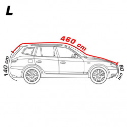 Prelată auto împotriva grindinei pentru SUV, L 480 x 193 x 155 cm + bumbac