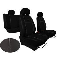 Poťahy pre MITSUBISHI L200 V (2015-2019) Exclusive Leather (koža) čierna (vyp)