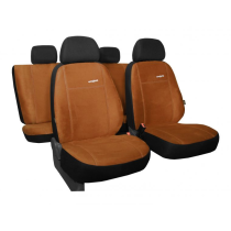 Poťahy pre Škoda Superb sedan facelift III (od 2019) Comfort (Alcantara) hnedá (vyp)