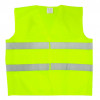 Două benzi reflectorizante pe întreaga circumferință, închidere cu velcro. 