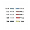 Set 10 bucăţi fuzibili cilindric clasic pentru utilizare în automobile (max. 24V)
