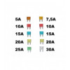 Set de 10 bucăți siguranțe cu lam MINI pentru utilizare în automobile (max. 24V).