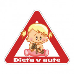 Autocolant copil în maşină /fată/