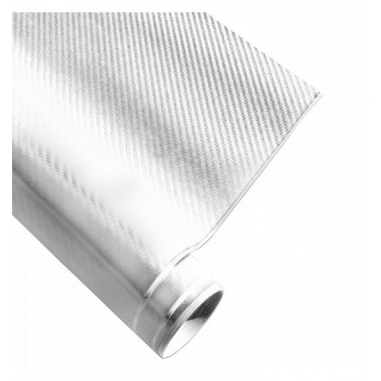 Folie auto cu canale de aer alb-carbon