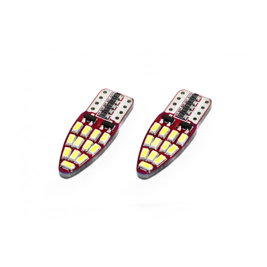 Becuri LED CANBUS 24SMD 3014 T10e (W5W) Alb 12V (2buc)