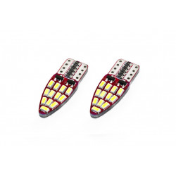 Becuri LED CANBUS 24SMD 3014 T10e (W5W) Alb 12V (2buc)