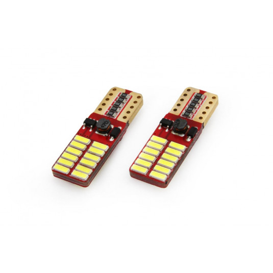 Becuri LED CANBUS 24SMD 4014 T10e (W5W) Alb 12V/24V (2buc)