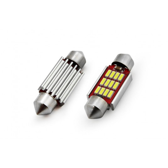 Becuri LED CANBUS 12SMD 4014 Festoon 39mm White 12V/24V (2buc)