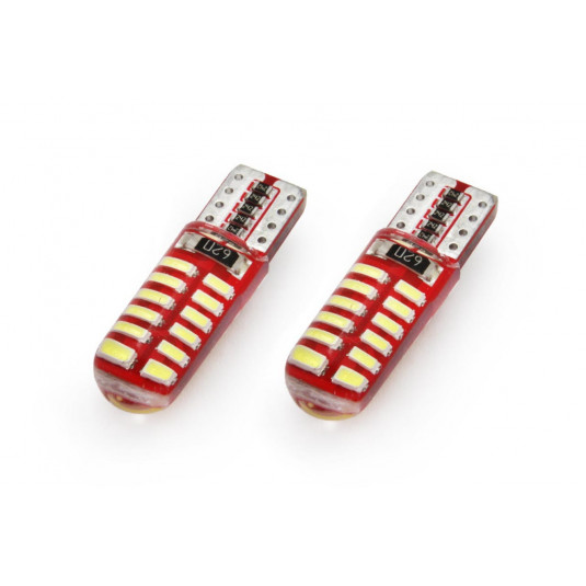 Becuri LED CANBUS 24SMD 3014 T10e (W5W) SILCA White 12V (2buc)
