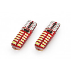 Becuri LED CANBUS 24SMD 3014 T10e (W5W) SILCA White 12V (2buc)