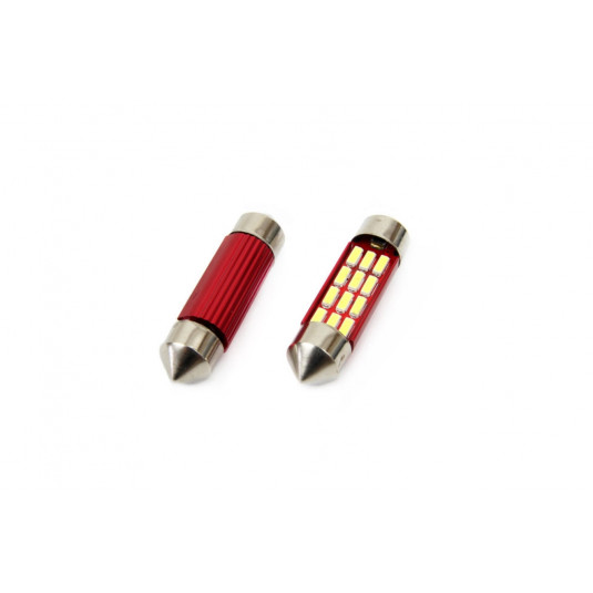 Becuri LED CANBUS 12SMD 4014 Festoon 39mm White 12V/24V (2buc)