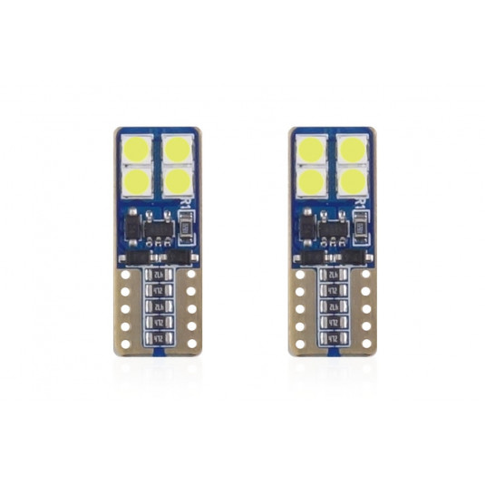 Becuri LED CANBUS 8SMD 2835 T10e (W5W) White 12V/24V (2buc)