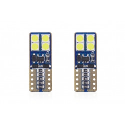 Becuri LED CANBUS 8SMD 2835 T10e (W5W) White 12V/24V (2buc)