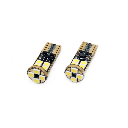 Becuri LED CANBUS 12SMD 2835 T10e (W5W) White 12V/24V (2buc)