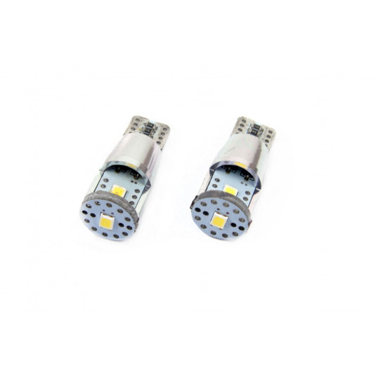 Becuri LED CANBUS 3SMD 2835 T10e (W5W) ALU White 12V/24V (2buc)