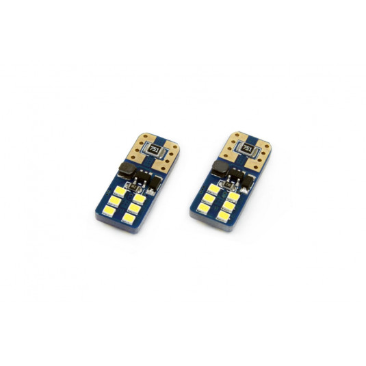 Becuri LED CANBUS 12SMD UltraBright 2016 T10e (W5W) White 12V/24V (2buc)