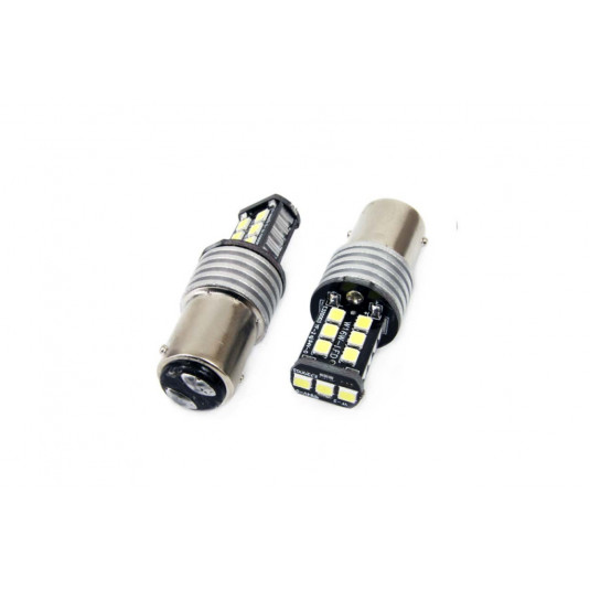 Becuri LED CANBUS 15SMD 2835 7,5W 1157 (P21/5W) Alb 12V/24V (2buc)