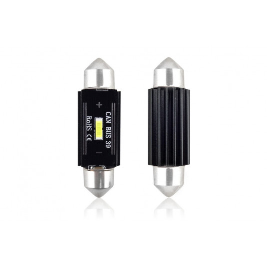 Becuri LED CANBUS 1 SMD UltraBright 1860 Festoon 39mm Alb 12V/24V (2buc)