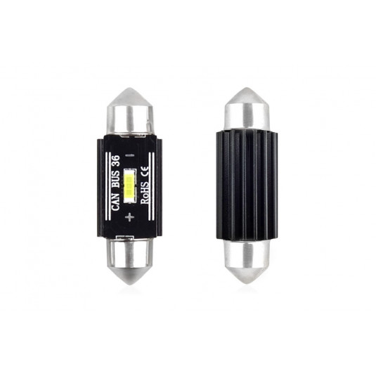 Becuri LED CANBUS 1 SMD UltraBright 1860 Festoon 36mm White 12V/24V (2buc.)