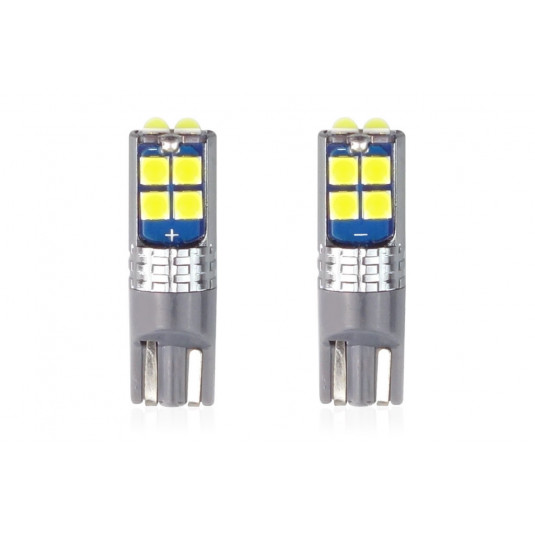 Becuri LED CANBUS 10SMD 3030 T10 W5W Alb 12V/24V (2buc)