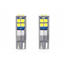 Becuri LED CANBUS 10SMD 3030 T10 W5W Alb 12V/24V (2buc)