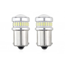 Becuri LED CANBUS 3014 24SMD + 3030 6SMD 1156 (R5W, R10W) P21 Alb 12V/24V (2buc.)