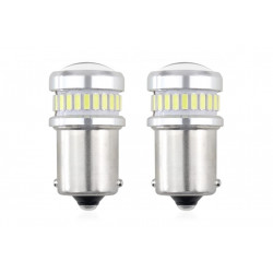 Becuri LED CANBUS 3014 24SMD + 3030 6SMD 1156 (R5W, R10W) P21 Alb 12V/24V (2buc.)