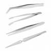 Set inox de pensete cu caneluri pentru o prehensiune mai bună. Recomandăm pentru laboratoare, la reparații de ceasuri, modelism, reparații de bijuterii, electronică, scopuri cosmetice și altele. Tip / lungime: ...